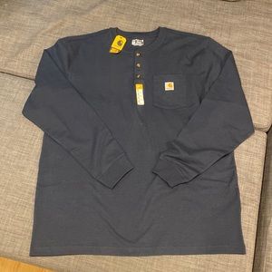 Mens NWT Carhartt long sleeve pocket Henley t-shirt XL-Tall